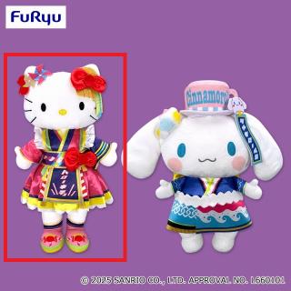 【サンリオ】【Aハローキティ】サンリオキャラクターズ ピューロランドコラボレーション ライブキャラBIGぬいぐるみ～ハローキティ・シナモロール～