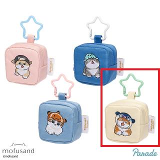 【mofusand】【Dホワイト】mofusand カラビナつき刺繍スクエアミニポーチ