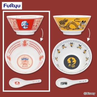 【ディズニー】【Aチャイナフード(赤)】ミッキーマウス レンゲ付きラーメンどんぶり