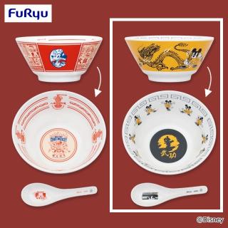 【ディズニー】【Bカンフー(黄)】ミッキーマウス レンゲ付きラーメンどんぶり