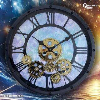 【Cブラック×ゴールド】ムービング ギア クロック