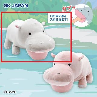 【Aライトグレー】かみつきカバ BIGぬいぐるみ