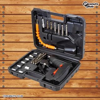 【家電製品(プライズ)】【Bレッド(ボタン)】46pcs 充電式電動ドライバーセット