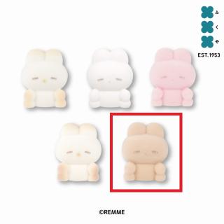 【うさぎのねむちゃん】【Cミルクラテ(茶)】うさぎのねむちゃん フロッキーソフビフィギュア