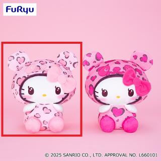 【サンリオ】【Aライトピンク】パンダ ハローキティ レディなヒョウ柄BIGぬいぐるみ