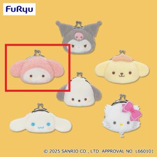 【サンリオ】【Aマイメロディ】サンリオキャラクターズ ミルキーボアフェイス がま口ポーチ