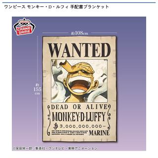 【ワンピース】【モンキー・D・ルフィ】ワンピース モンキー・D・ルフィ 手配書ブランケット