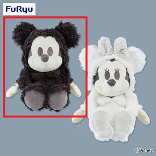【ディズニー】【Aミッキーマウス】ミッキーマウス＆ミニーマウス デココレ ブラック＆ホワイトフードBIGぬいぐるみ