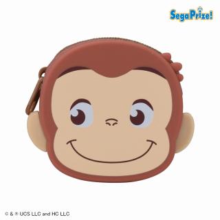 【おさるのジョージ】【Dジョージ（左向き/目線）】おさるのジョージ ぽってりシリコンミニポーチ（XS）