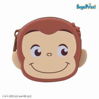 【おさるのジョージ】【Cジョージ（右向き/目線）】おさるのジョージ ぽってりシリコンミニポーチ（XS）