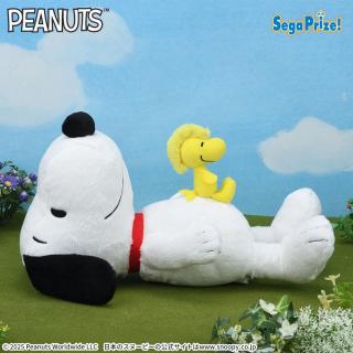 【スヌーピー】【スヌーピー＆ウッドストック】SNOOPY(TM) Lぬいぐるみ“スヌーピー＆ウッドストック”おなかVer.