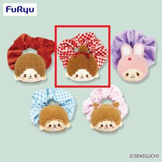 【サンリオ】【Bモンチッチちゃん(赤チェック)】モンチッチ Design produced by Sanrio むきゅむきゅぴょこきゅんシュシュ