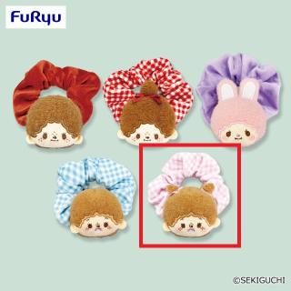 【サンリオ】【Eベビチッチちゃん(桃チェック)】モンチッチ Design produced by Sanrio むきゅむきゅぴょこきゅんシュシュ