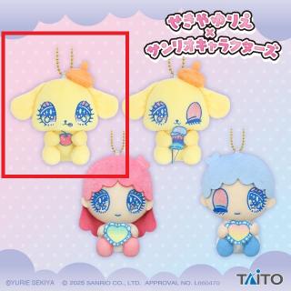 【サンリオ】【Aポムポムプリン　A(リンゴ)】せきやゆりえ×サンリオキャラクターズ ぬいぐるみマスコット ポムポムプリン・リトルツインスターズ