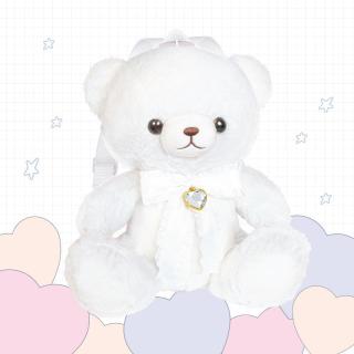【Dホワイト】HappyColorBear ぬいぐるみリュック