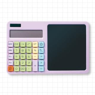【Dパープル】2in1カリキュレーター付き電子メモ パステル