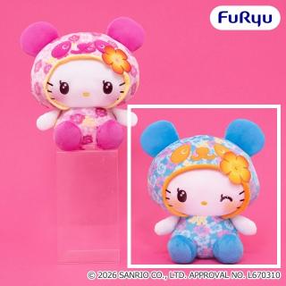 【サンリオ】【Bブルー】パンダ ハローキティ ハイビスカスBIGぬいぐるみ