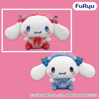 【サンリオ】【Aチェリー】シナモロール チェリー＆ブルーベリーギンガムBIGぬいぐるみ