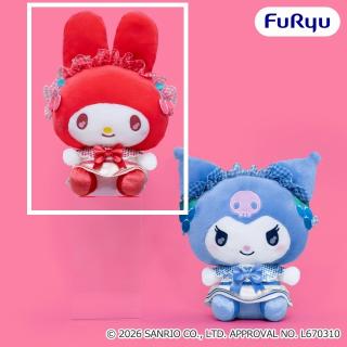 【サンリオ】【Aマイメロディ】マイメロディ・クロミ チェリー＆ブルーベリーギンガムBIGぬいぐるみ