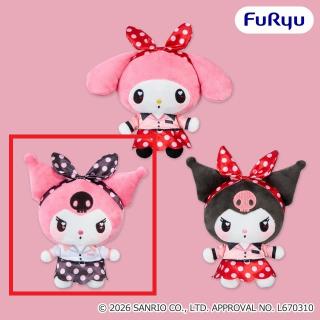 【サンリオ】【Aクロミ（ピンク×黒リボン）】マイメロディ・クロミ ロカビリーファッションぬいぐるみ