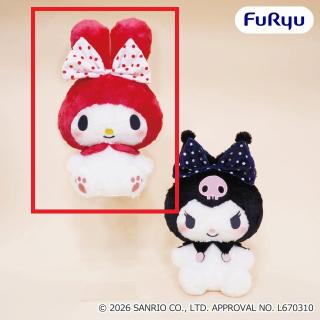 【サンリオ】【Aマイメロディ】マイメロディ・クロミ 大きなリボンみみむすびBIGぬいぐるみ～ドットリボン～