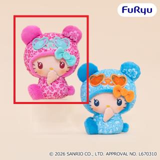 【サンリオ】【Aピンク】パンダ ハローキティ こんがり日焼けレオパードBIGぬいぐるみ