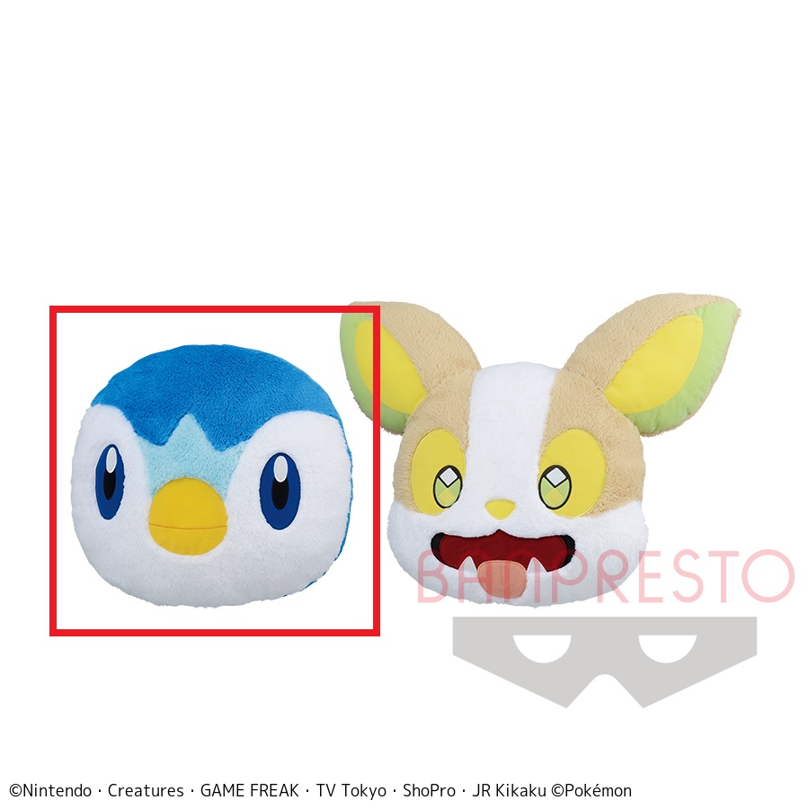 【ポケットモンスター】【Aポッチャマ】ポケットモンスター ほっこりいやされ でっかい顔型クッション～ポッチャマ・ワンパチ～