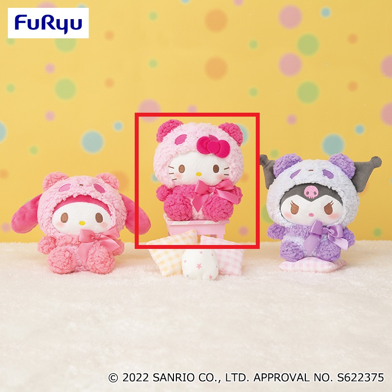 【サンリオ】【セット配送】【Aキティ】サンリオキャラクターズもこもこパンダぬいぐるみ－ガールズ－