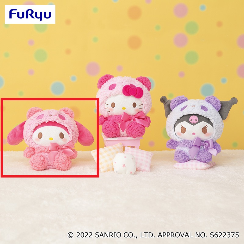 【サンリオ】【セット配送】【Bマイメロディ】サンリオキャラクターズもこもこパンダぬいぐるみ－ガールズ－