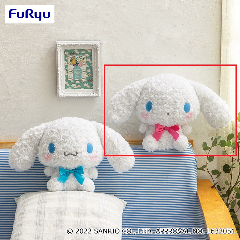 【サンリオ】【Bピンクリボン】シナモロール ローズボアBIGぬいぐるみ