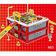 【A:RED】遊んでお片付け！立体パーキングBOX3