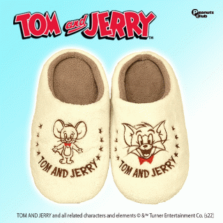 【トムとジェリー】【A:IVORY】トムとジェリーもこもこルームシューズ