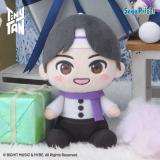 【TinyTAN】【B:Jin】TinyTAN　Purple Holidays　[MP]おすわりぬいぐるみ“RM＆Jin＆SUGA＆j-hope”
