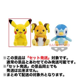 【ポケットモンスター】【セット配送】【Aピカチュウ】ポケットモンスター やさしいきもち ぬいぐるみ～ピカチュウ・ライチュウ・ポッチャマ～