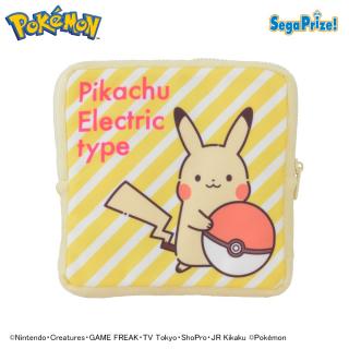 【ポケットモンスター】【Aストライプ】ポケットモンスター　Pikachuスクエアポーチ