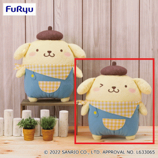 【サンリオ】【セット配送】【Bウインク】ポムポムプリン カントリーBIGぬいぐるみ～ポムポムプリン～