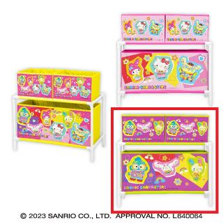 【サンリオ】【Cパイピンググリーン】 サンリオキャラクターズ デコラポップ３ボックス付き収納ケース