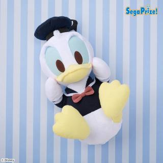 【ディズニー】ドナルドダック　赤いほっぺ　スーパーラージぬいぐるみ　ブルーゴールドころりんポーズ