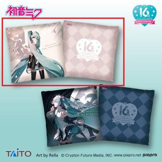 【初音ミク】【A白背景デザイン】初音ミク Happy 16th Birthday　おおきなスクエアクッション