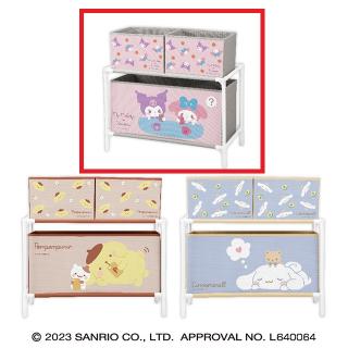 【サンリオ】【Aマイメロディ】サンリオキャラクターズ むきゅむきゅ3ボックス付き収納ケース