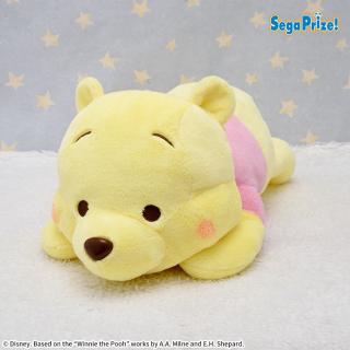 【ディズニー】くまのプーさん　赤いほっぺ　寝そべり　スーパーラージぬいぐるみ　パステルカラーVer.