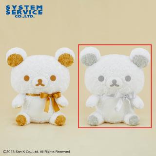 【リラックマ】【Bシルバー】リラックマ ホワイトローズぬいぐるみXL ゴールド&シルバー