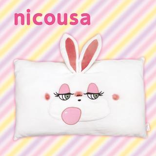 【nicousa】【Cリリー(ホワイト)】nicousa もちもちスクエアクッション