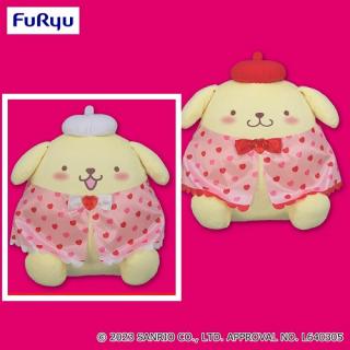 【Aホワイト】ポムポムプリン ピンクハートBIGぬいぐるみ