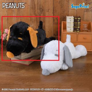 【スヌーピー】【Aブラック】SNOOPY(TM)　寝そべり　スペシャルぬいぐるみ～ブラック＆ホワイト～