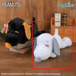 【スヌーピー】【Bホワイト】SNOOPY(TM)　寝そべり　スペシャルぬいぐるみ～ブラック＆ホワイト～