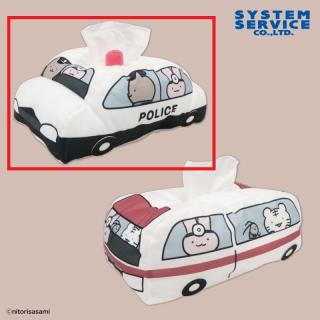 【ホワイトタイガーとブラックタイガー】【Bパトカー】ホワイトタイガーとブラックタイガー 救急車&パトカー型ティッシュBOXカバー