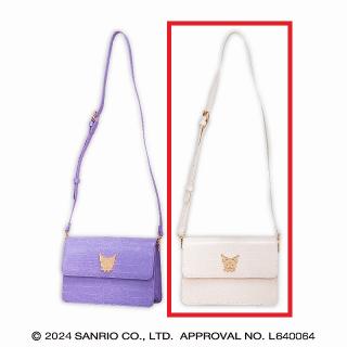 【サンリオ】【Bホワイト】クロミ ロングストラップクロコダイル風ショルダーバッグ