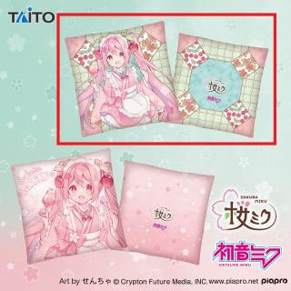 【初音ミク】【Aカラー】桜ミク　おおきなスクエアクッション　～和風喫茶ver.～