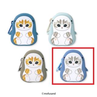 【mofusand】【D濃ブルー×グレー】mofusand サメにゃんシリコンポーチ